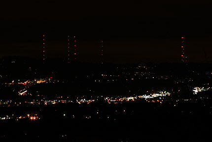 City lights over Beaverton, looking Northeast toward Skyline